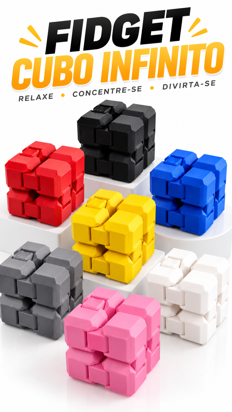 Cubo infinito antiestresse dobrável